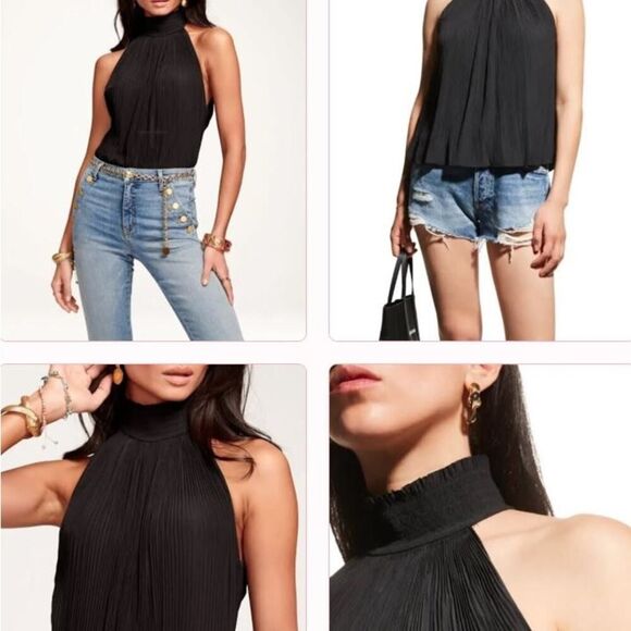 Ramy Brook Tops - NWT 295 Ramy Brook Women's Arthur Pleated Mock Turtleneck Sleeveless Top M L